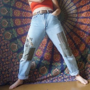 Highwaisted 501 patchwork Levis